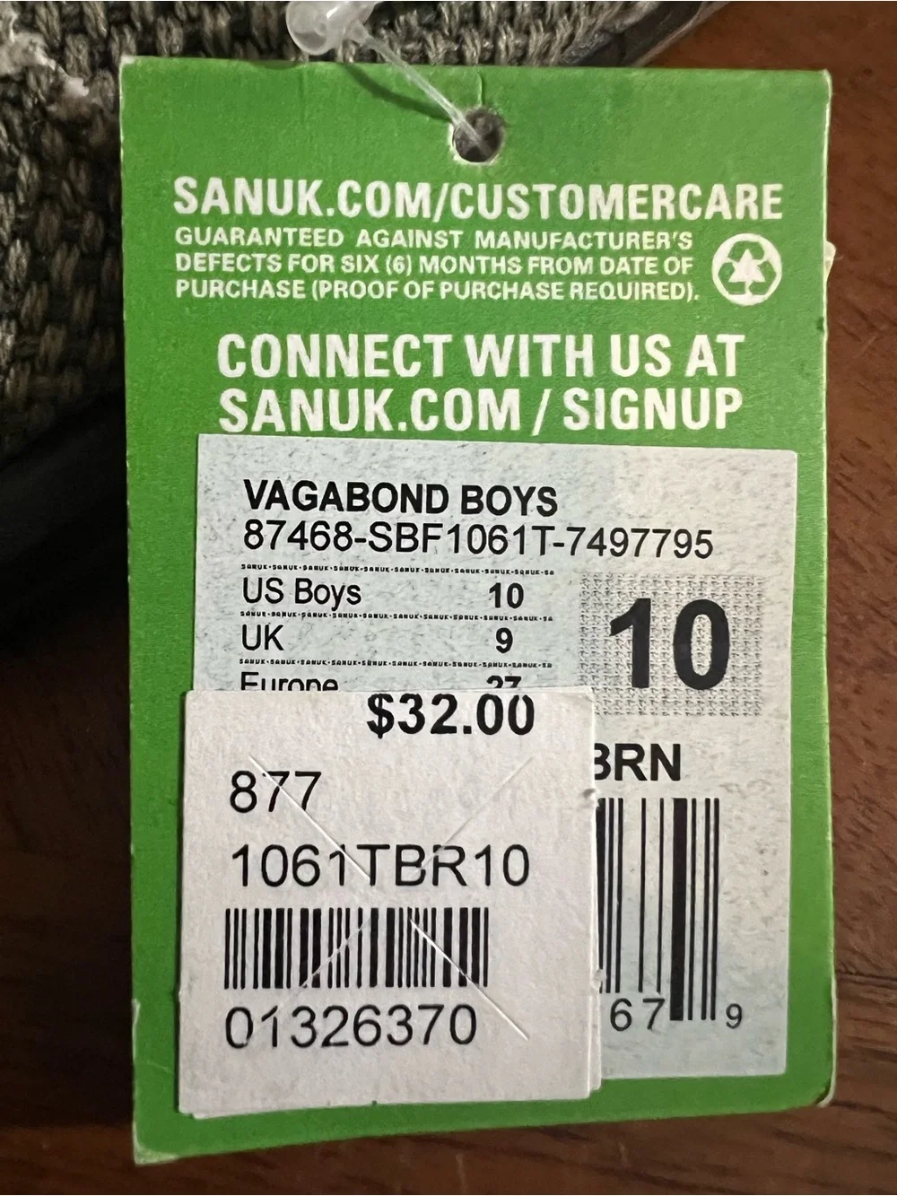 Sanuk Boys “SideWalk Surfer” Vagabond Woven Basketweave Slip-Ons